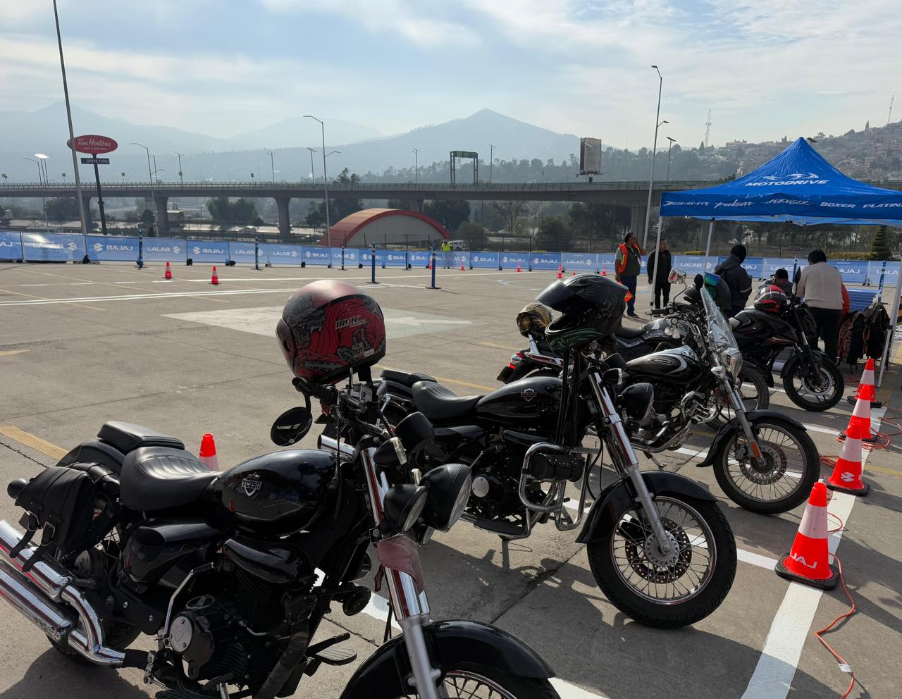 Motociclista en zona de evaluación
